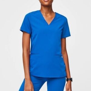 FIGS Casma 3 Pocket Short Sleeve Scrub Top Size Small